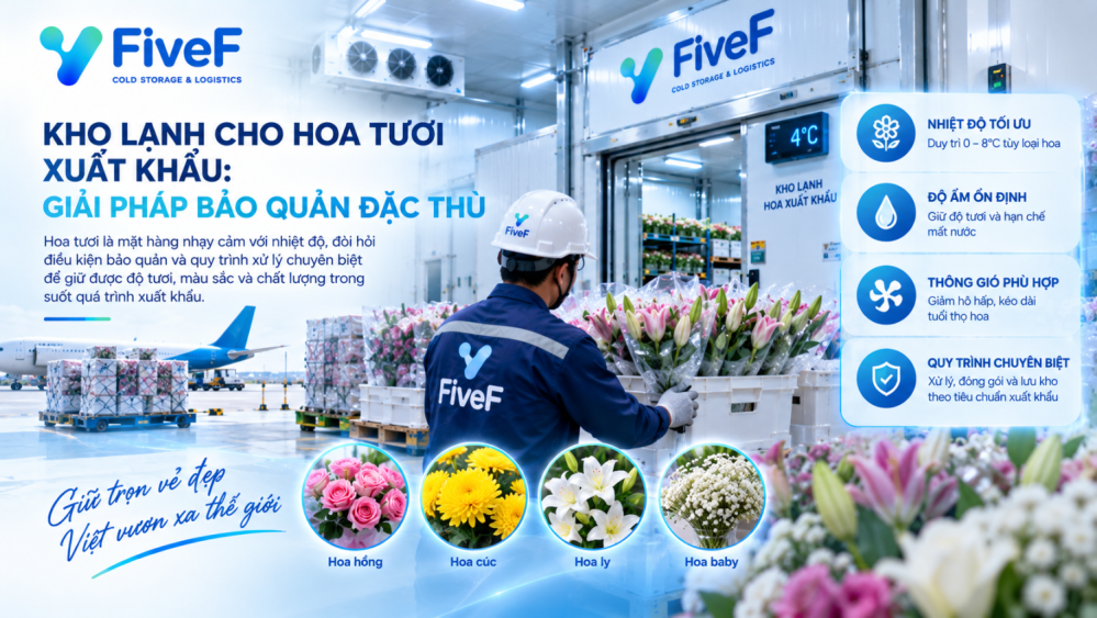 Kho lạnh cho hoa tươi xuất khẩu: Giải pháp bảo quản đặc thù