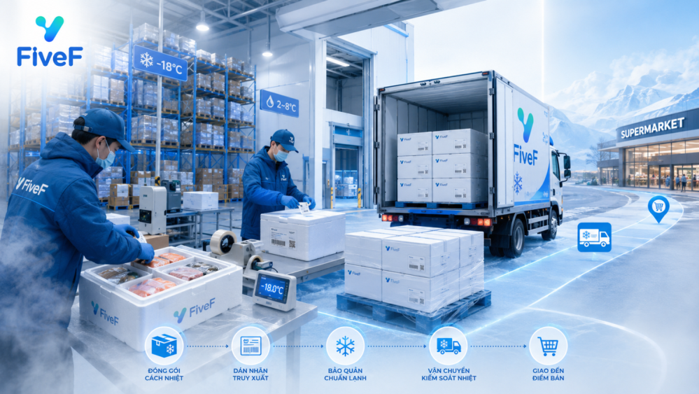 Quy trình đóng gói – Dán nhãn – Phân phối hàng lạnh chuẩn 3PL